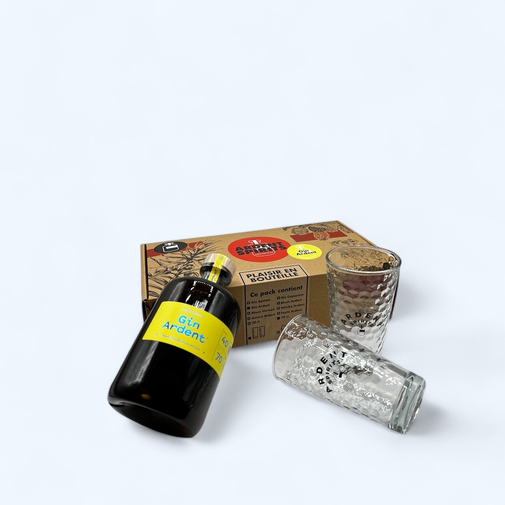 (Pack 2 Verres) Gin Ardent 70cl - Ardent Spirits BIO